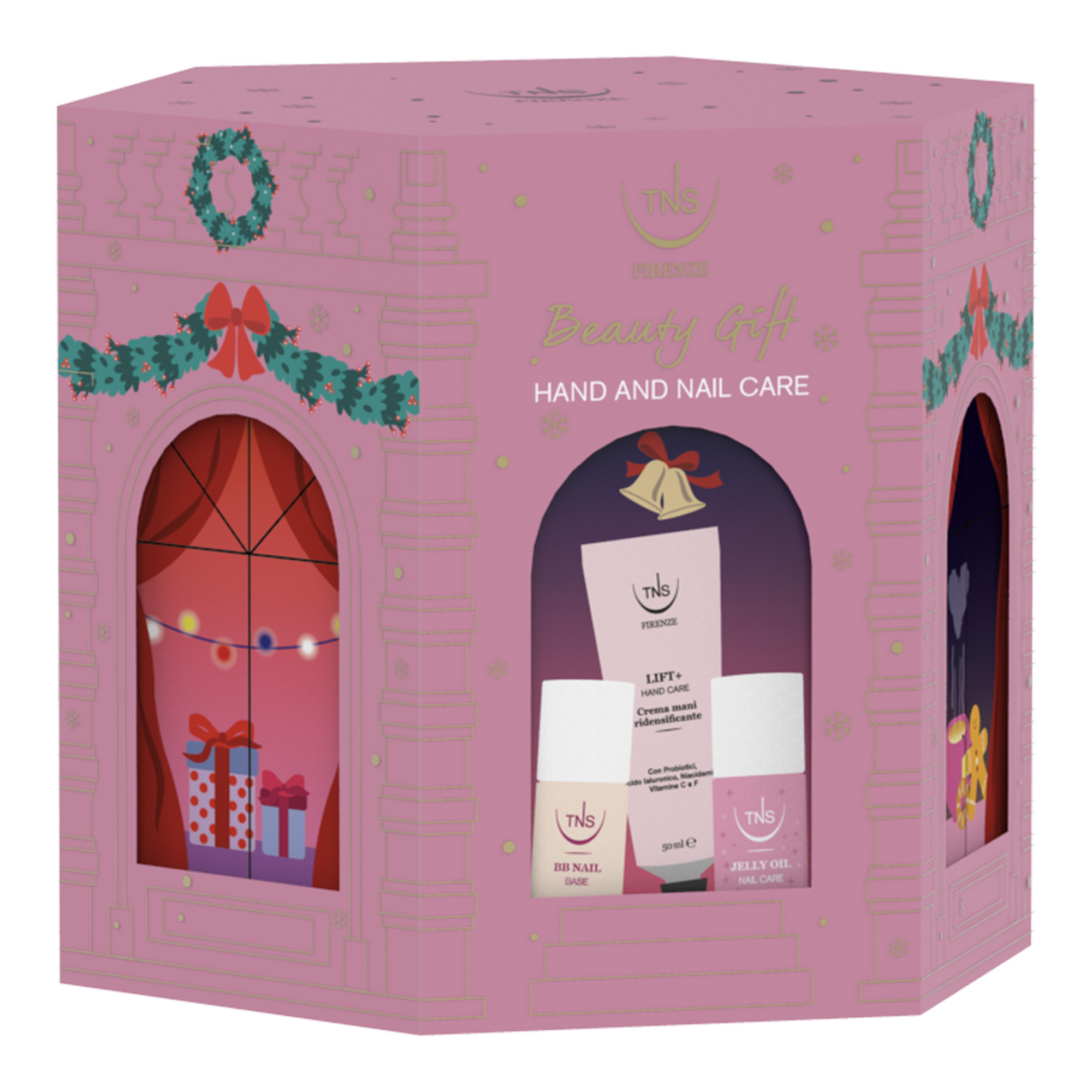 Cofanetto Christmas Beauty Gift Crema mani Lift+, Base unghie BB Nail e Olio in gel per unghie Jelly Oil TNS